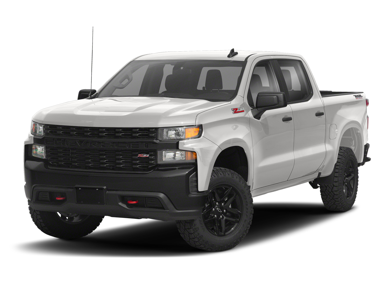 2021 Chevrolet Silverado 1500 Custom Trail Boss in Summit White — front three-quarter view
