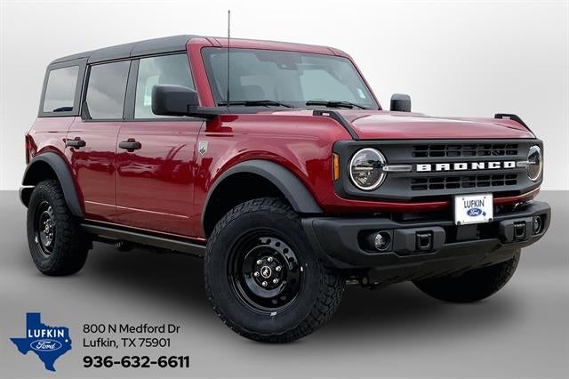 2026 Ford Bronco Big Bend in Ruby Red Metallic Tinted Clearcoat — front three-quarter view