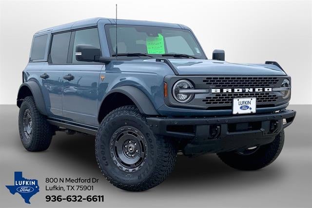 2025 Ford Bronco Badlands in Azure Gray Metallic Tri-Coat — front three-quarter view