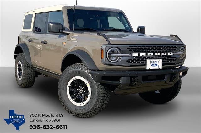2026 Ford Bronco Badlands in Marsh Gray — front three-quarter view