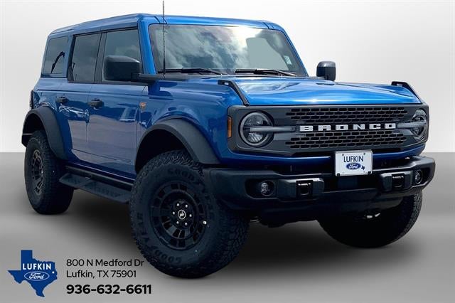 2026 Ford Bronco Badlands in Velocity Blue — front three-quarter view