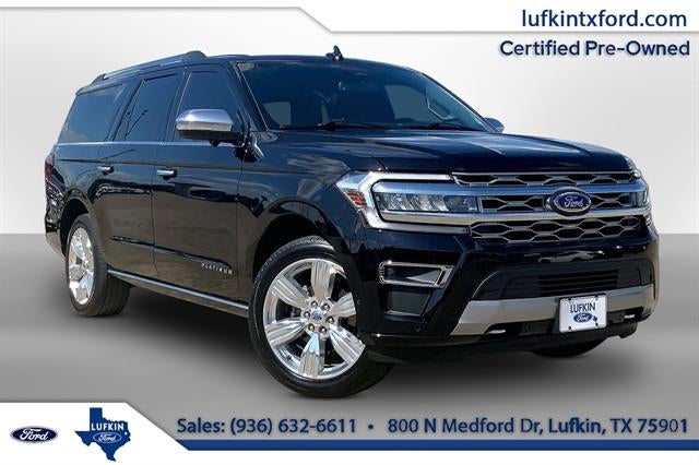 2024 Ford Expedition Max Platinum in Agate Black — front three-quarter view