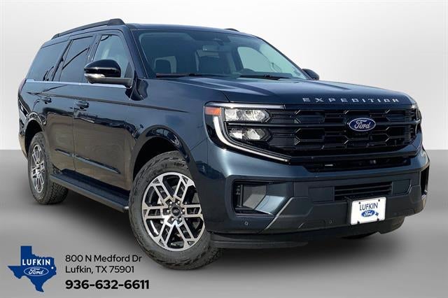 2026 Ford Expedition Active in Stone Blue — front three-quarter view
