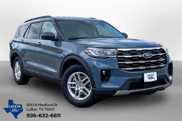 2026 Ford Explorer Active in Vapor Blue — front three-quarter view