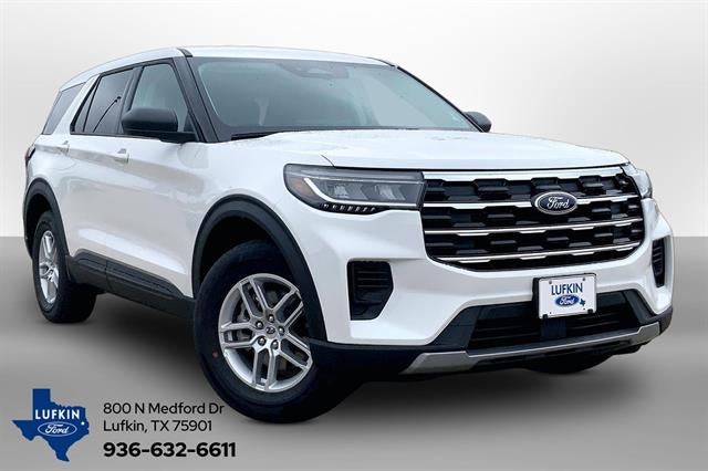 2026 Ford Explorer Active in Star White Metallic Tri-Coat — front three-quarter view