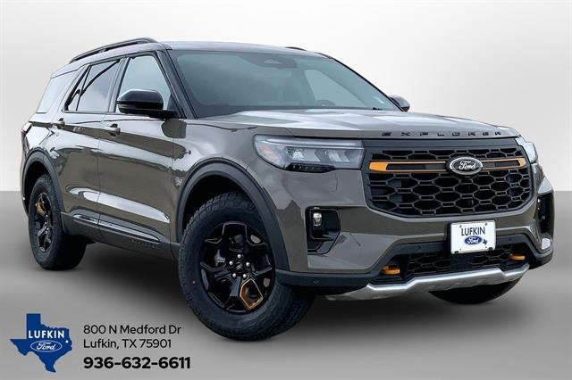 2026 Ford Explorer Tremor in Marsh Gray — front three-quarter view