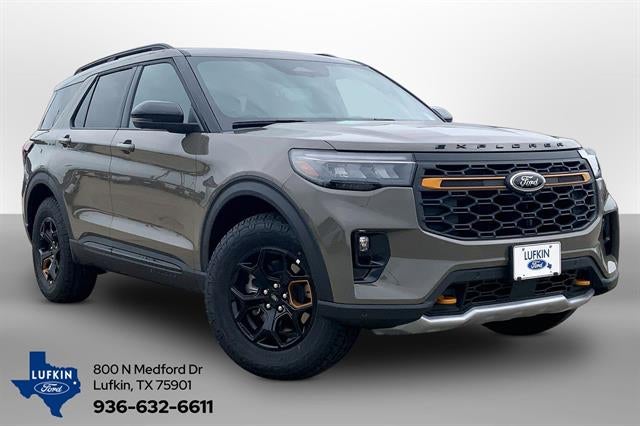 2026 Ford Explorer Tremor in Marsh Gray — front three-quarter view