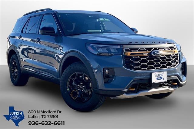 2026 Ford Explorer Tremor in Vapor Blue Metallic — front three-quarter view