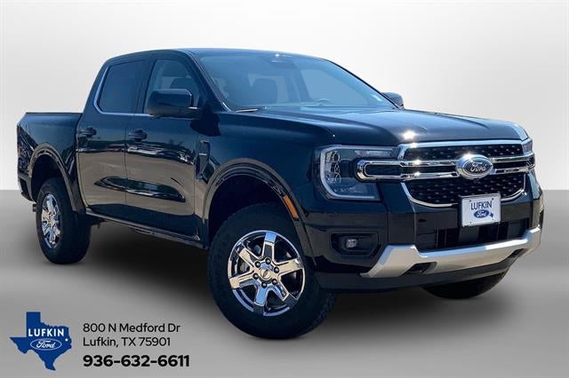 2026 Ford Ranger LARIAT in Shadow Black — front three-quarter view
