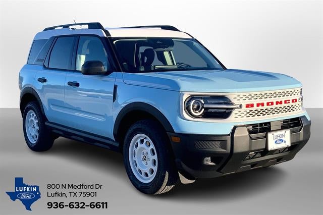 2025 Ford Bronco Sport Heritage in Robin's Egg Blue — front three-quarter view