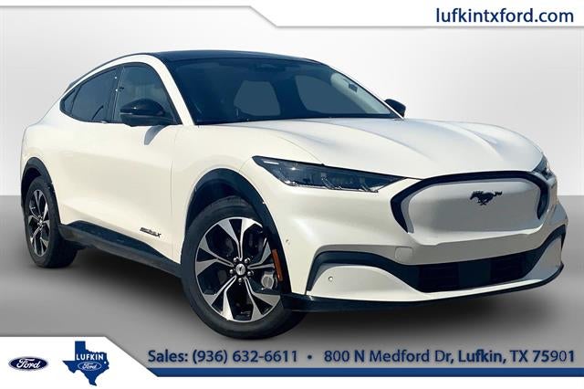 2023 Ford Mustang Mach-E Premium in White — front three-quarter view