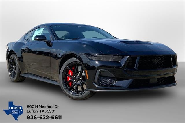 2026 Ford Mustang GT Fastback in Shadow Black — front three-quarter view