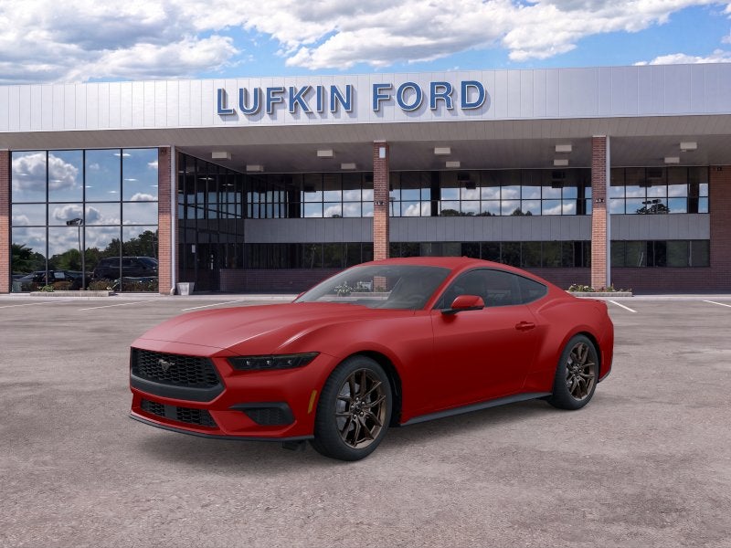 2026 Ford Mustang EcoBoost Premium Fastback in Race Red — front three-quarter view