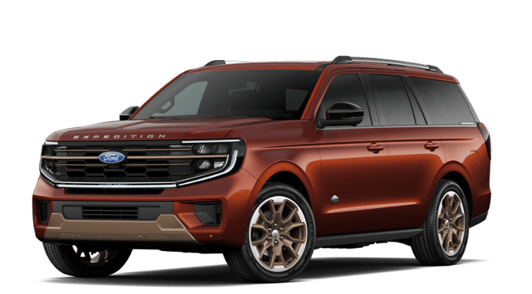 2027 Ford Expedition King Ranch in Bronze Fire Metallic Tinted Clearcoat — front three-quarter view
