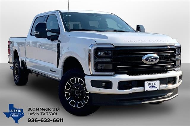 2026 Ford Super Duty F-250 Platinum in Star White Metallic Tri-Coat — front three-quarter view